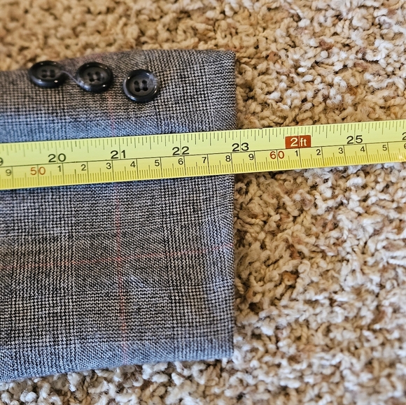 Vintage Wool Saville Gray Plaid Blazer Suit Jacket Size 10 - Picture 11 of 12